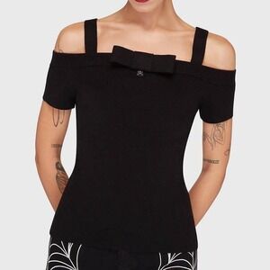 Graveyard swing bardot top off shoulder strappy blouse XXL